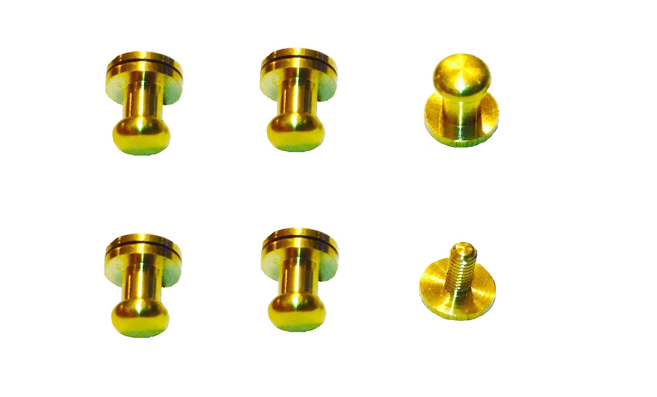 5 Sets, Copper Head, Button Stud Screw back Spots for Leather, base:9mm (11/32 inch), head:8mm (5/16 inch), height(without screw): 9mm (11/32 inch)