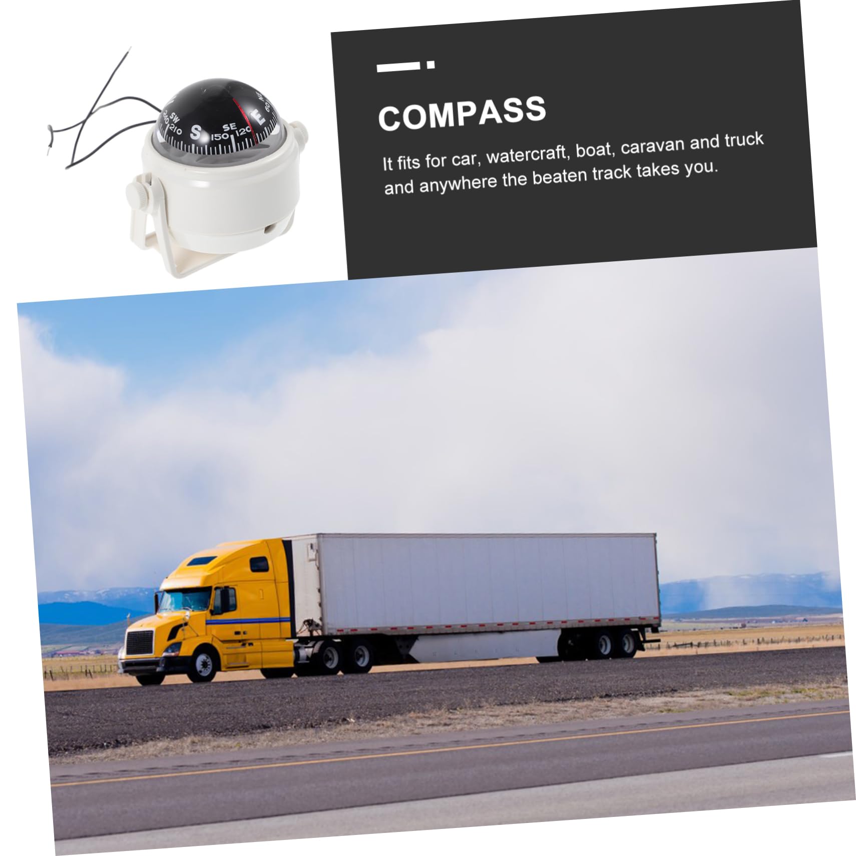 WHAMVOX Car Compass Dashboard Navigation Tool for Vehicles Stylish Ornament for Accurate Direction Easy Installation Smooth Essential for Outdoor Travel and Safe Driving