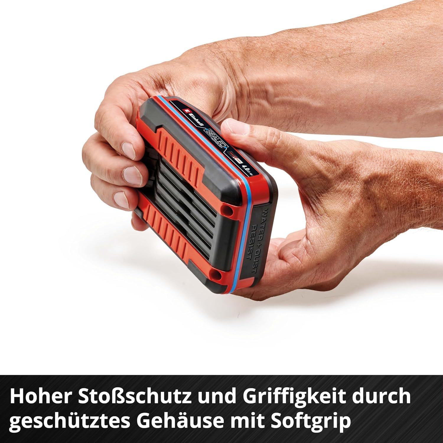 Original Einhell 18V 4,0 Ah Sealed Power X-Change Plus (18 V Akku, Wasser- & staubgeschützt, Schutzklasse IP57, universell verwendbar für alle PXC-Geräte, ohne Ladegerät)
