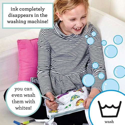 Miniatura 4 de eatsleepdoodle Bolsa cruzada para colorear para niños con 10 bolígrafos lavables - 8.7 x 7.1 in