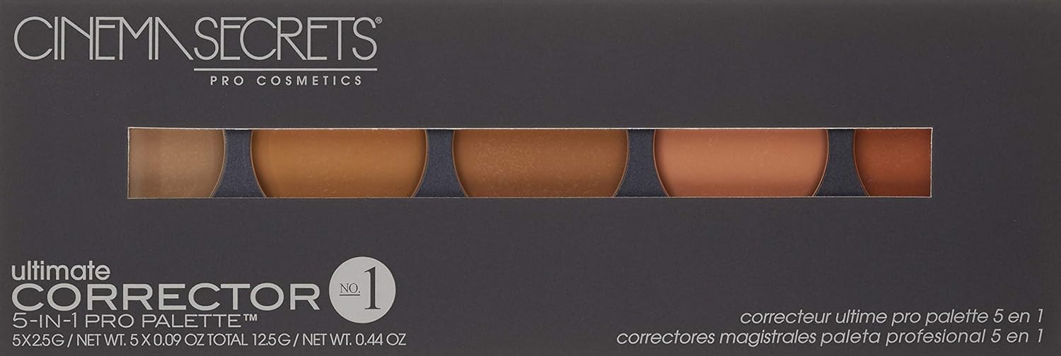 Cinema Secrets Ultimate Corrector 5-in-1 Palette - Cream Concealer for Dark Circles, Blemishes & Scars - Color Correct, Contour & Highlight with Buildable Full Coverage - Image 2