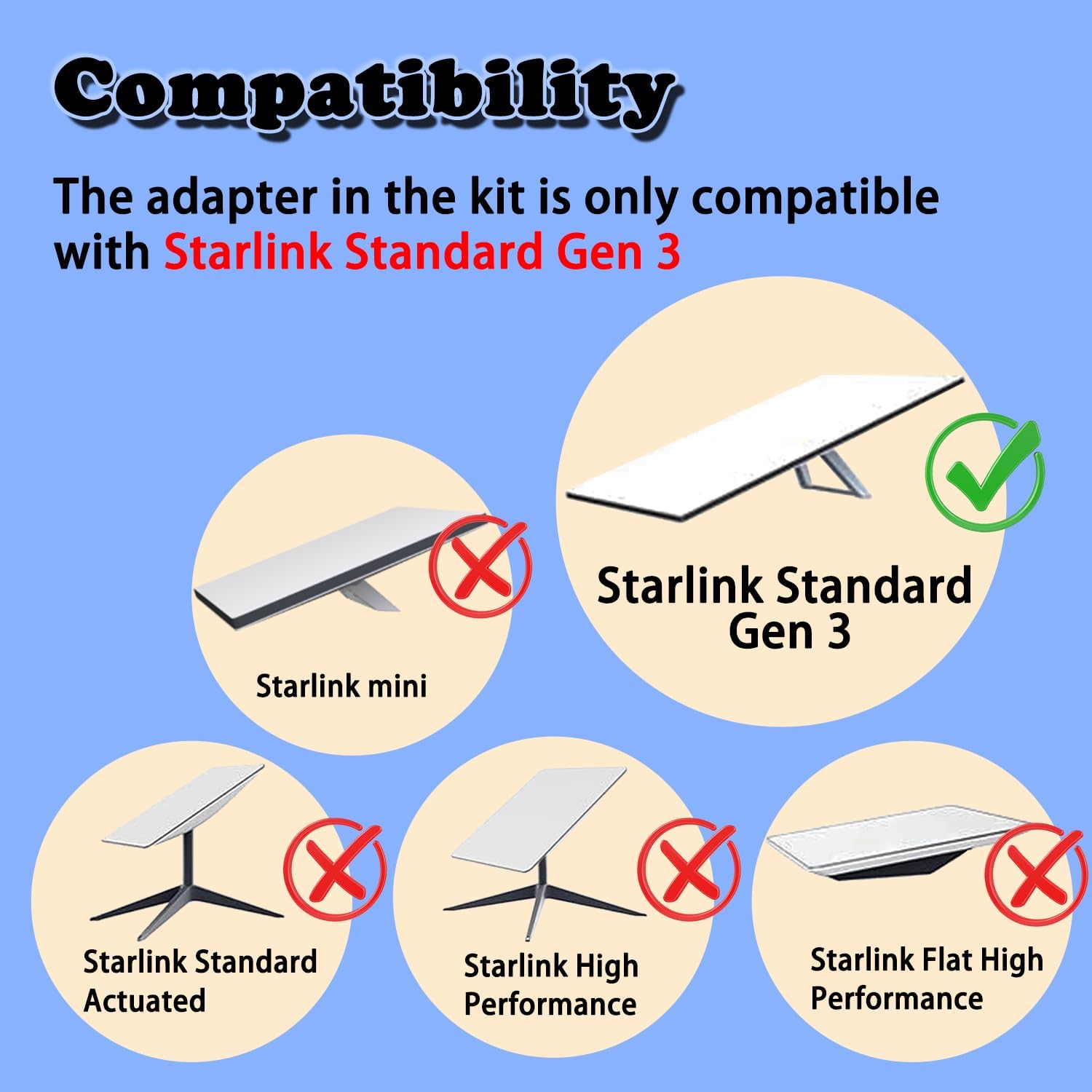 Starlink Gen 3 Pole Mount - Durable 2" Diameter 8.9ft Aluminum Pole With Pipe Adapter - Perfect for Secure Standard Dish (Mount With Ground Anchor)