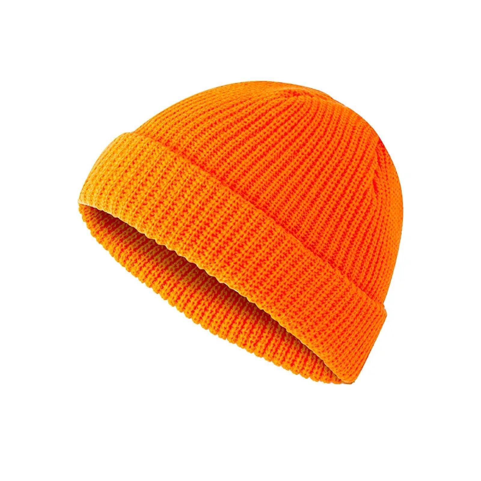 Berretto lavorato a maglia, in tinta unita, caldo, lavorato a maglia, senza tesa da uomo, per l'inverno, l'autunno, l'hip hop, la strada, unisex