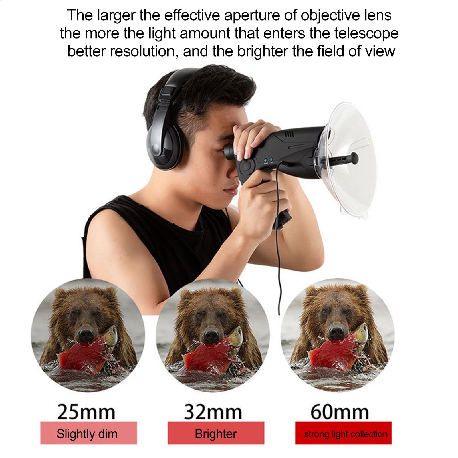 Dispositivo de Escucha electrónica - 8X monocular biónico, telescopio