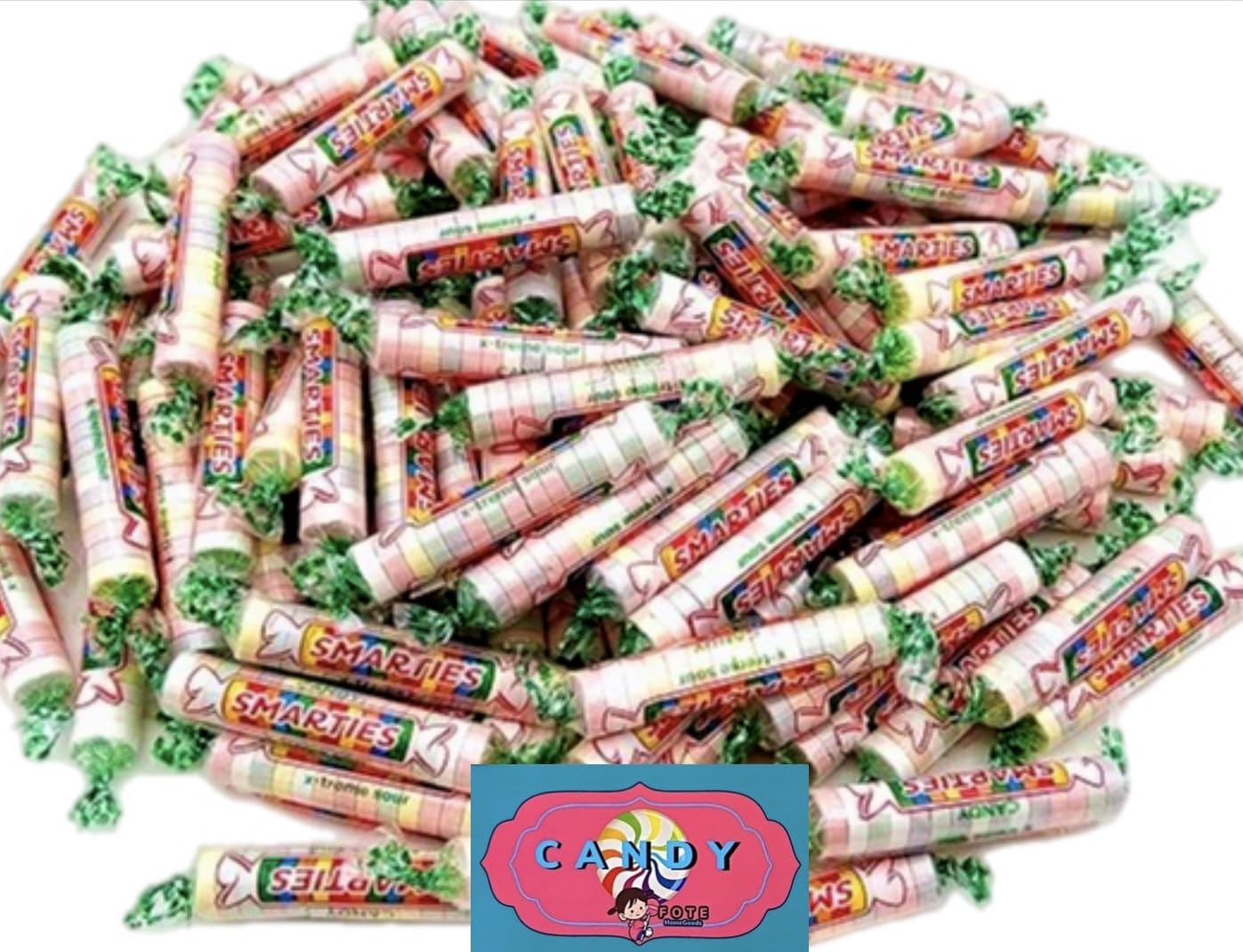 Smarties Extreme Sour Candy Bulk - Smarties - Candy Rolls - Smarty Candy - Original Sour Flavor Red - Bulk Candy - 3.2lbs - 52oz - Individually Wrapped - Parade Candy - Bonus Fote Fridge Magenet