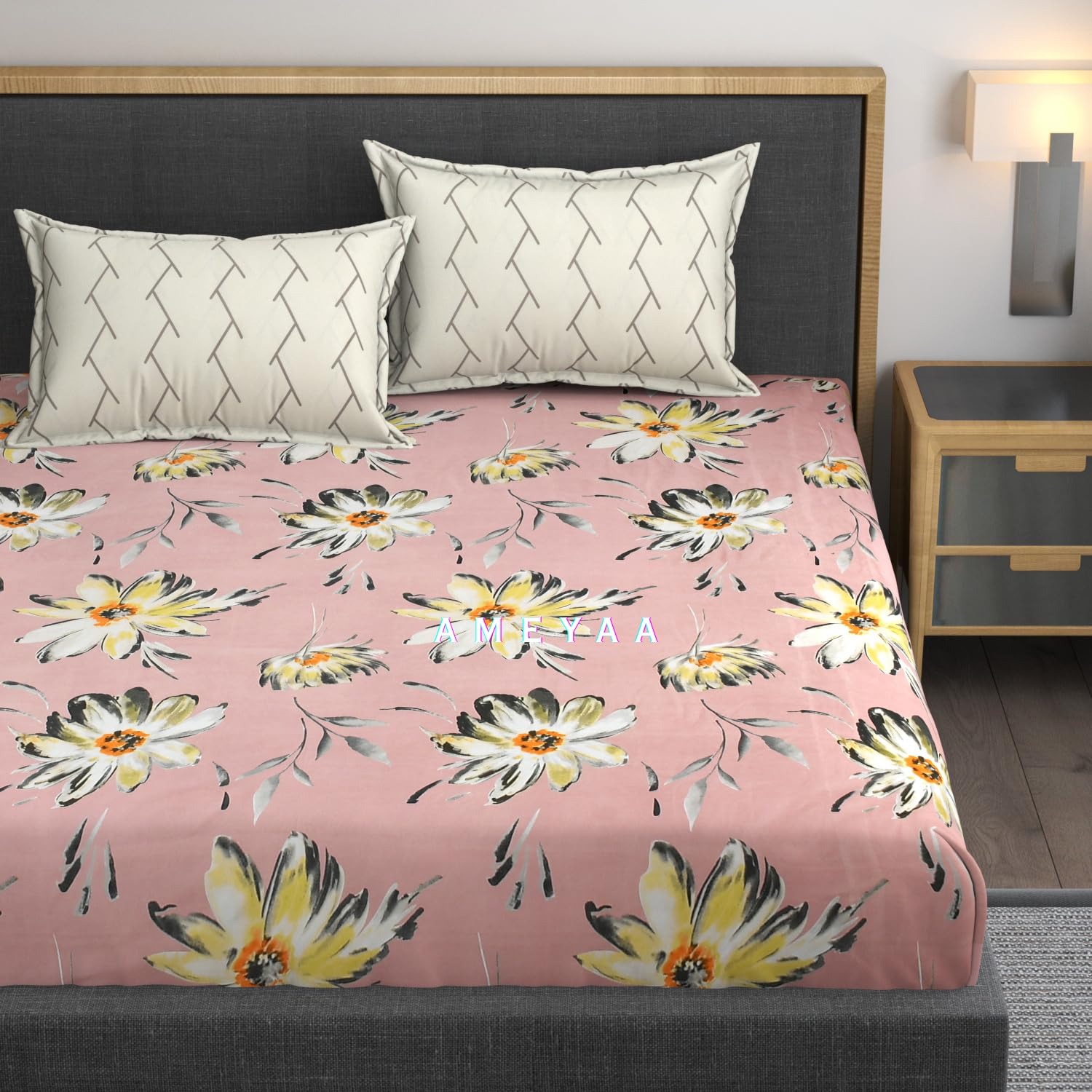 King Size Fitted Bedsheet - Premium Cotton Feel -16