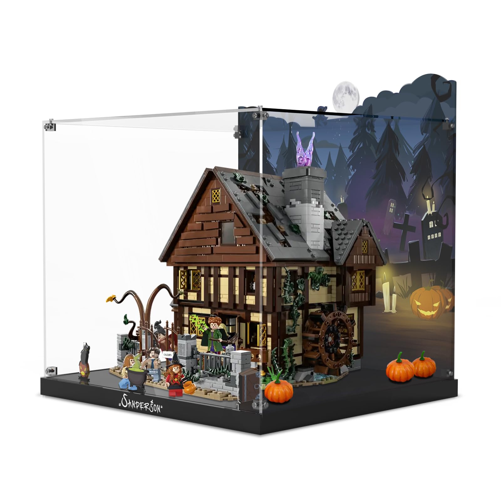 PIPART Acrylic Display Case for Lego 21341 Hocus Pocus: The Sanderson Sisters' Cottage, Dustproof Clear Display Box (Display Case ONLY,Lego Model NOT Included)