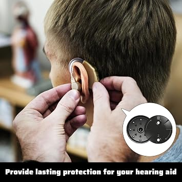 2 Pcs Hearing Aid Filters Compatible with Phonak Hearing Aids,Hearing Aid Wax Guard Filters,Professional Ear Wax Filter Baffle for Improved Performance (Black)