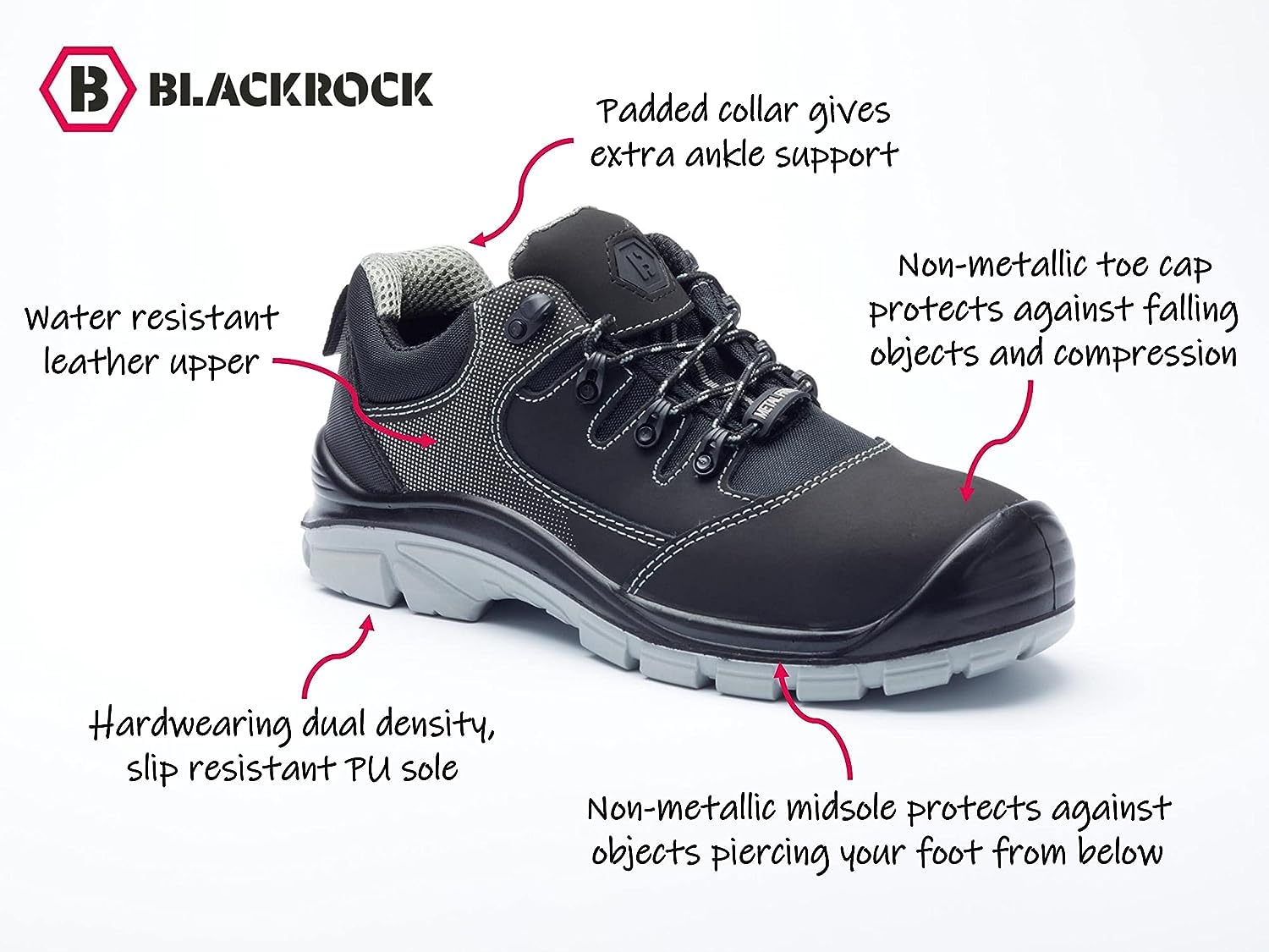 Blackrock S3 Carson Composite Calzado de Seguridad con Puntera de Acero Zapatos de Seguridad Ligeros y Resistentes al Agua, Hombre y Mujer, Calzado de Trabajo y utilitario, Puntera de Composite