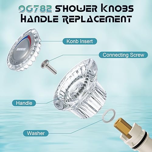 Miniatura 5 de Enhon Kit de manija de ducha compatible con Moen 96782 Chateau, manija de repuesto para regadera de un solo mango para bañera de baño y mango de