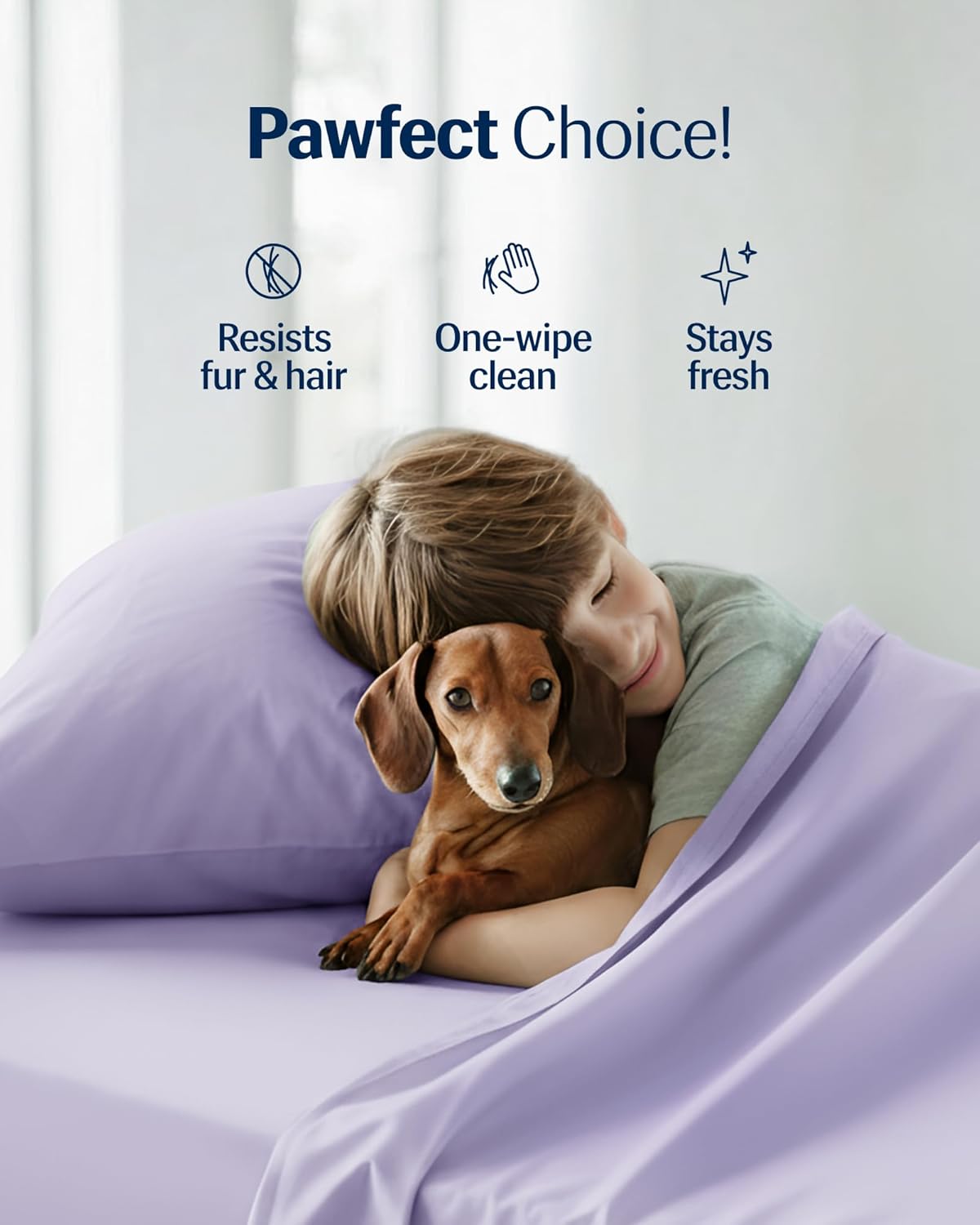 REST® Evercool®+ Starter Sheet Set, CaliKing, Lavender, Breathable Bed Sheet for Hot Sleeper and Night Sweats, with Pillowcases, Ionic+ Self-Cleaning Silver Yarn for Sensitive Skin, 3PCS No Flat Sheet - Image 9