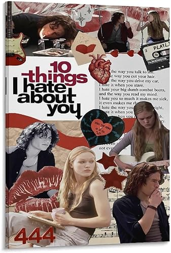 LRefiozas Single Hanging Picture 10 Things I Hate About You Canvas Poster - Retro 90s Romance Comedy Movie Art Print Home Decor for Bedroom Living