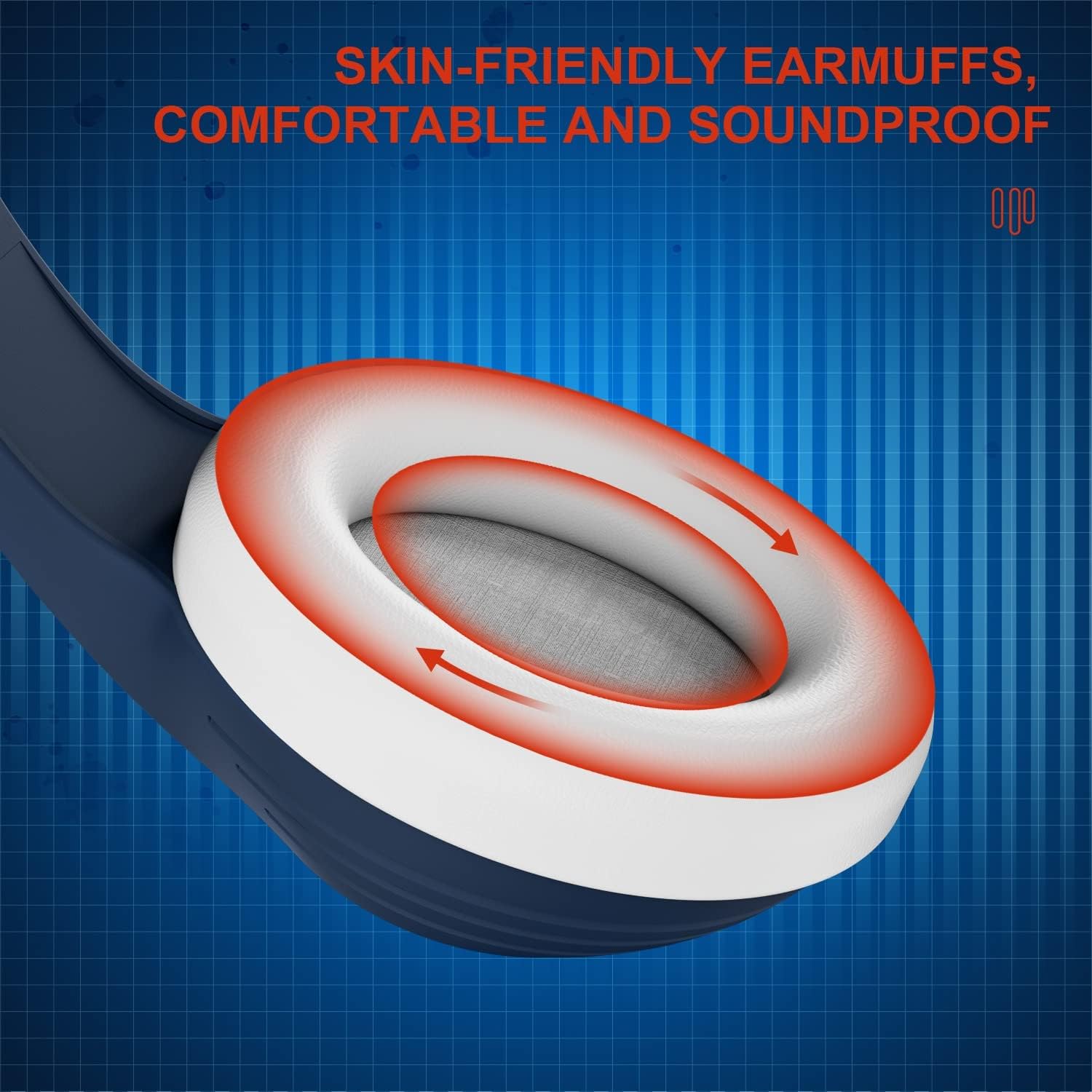 Anivia A9 Pro Sea Blue Over-Ear Wired Headphones with Mic, Lightweight & Adjustable Control Headphones for Kids/Adults, 3.5mm Jack Stereo Headset for School/Work/Music/Games