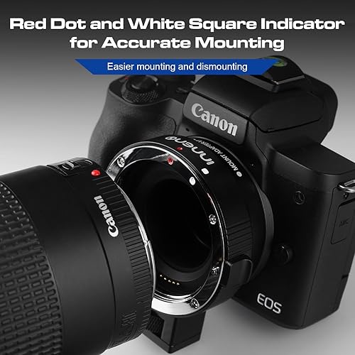 Miniatura 4 de Adaptador de lente EF-EOS M, anillo de control de convertidor de lentes de enfoque automático para lente Canon EFEF-S a EOS M (montura EF-M ) con