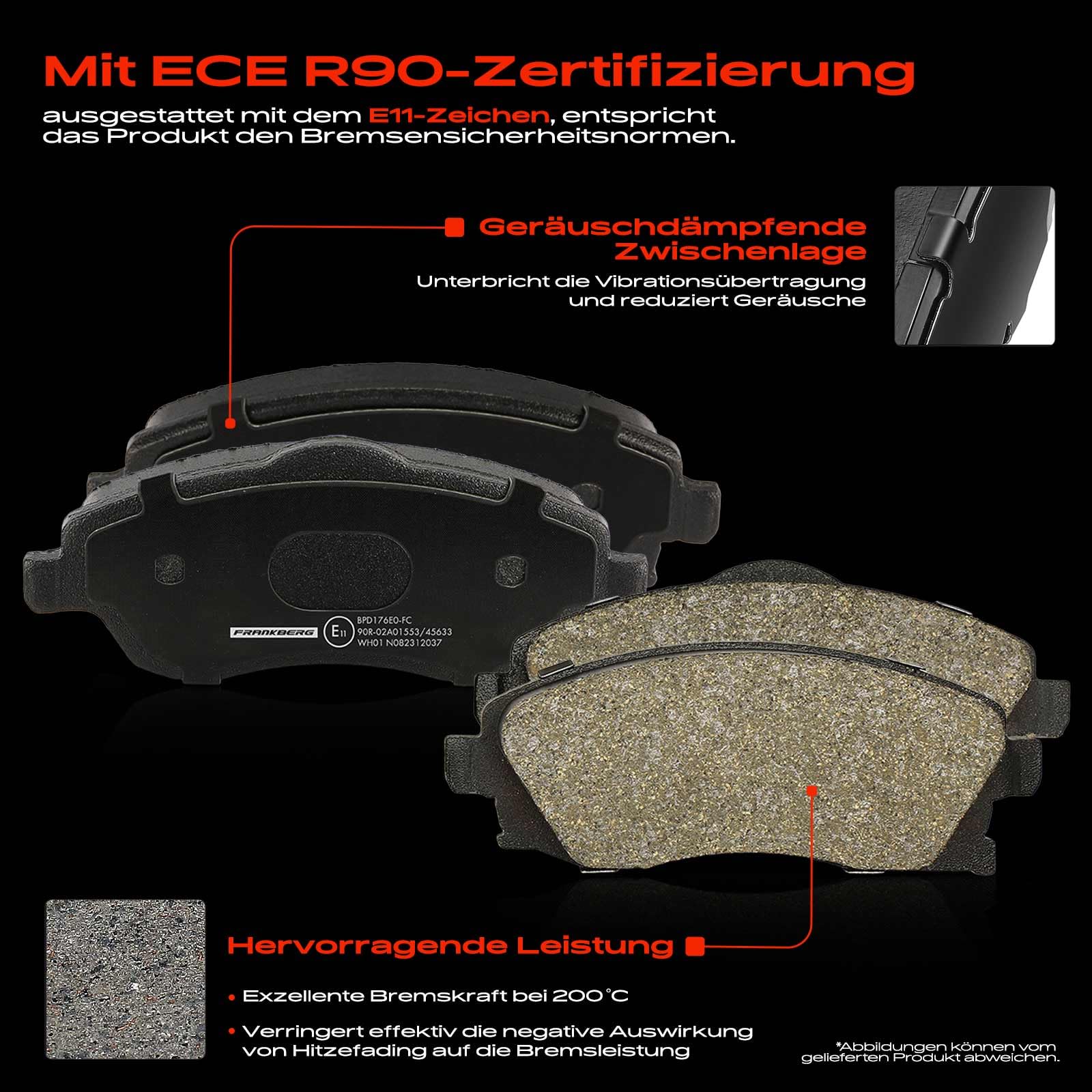 Frankberg 2x Bremsscheiben + 4x Bremsbeläge Vorne 1605964 | Kompatibel mit Combo Tour, Meriva MK I X03, Corsa C Kasten/Hatchback X01, Corsa C X01, Combo MK II (C) Kasten/MPV F25