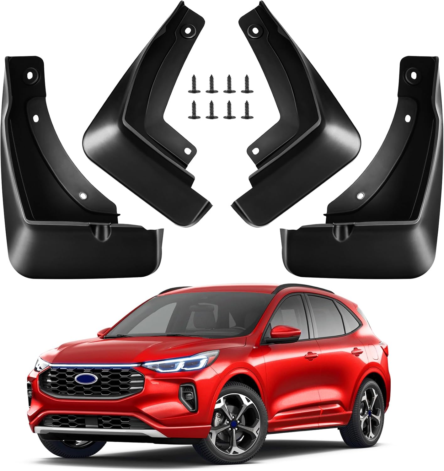Mud Flaps for Ford Escape 2020-2025,4PCS No Drilling Required Mudflap Fender for Escape 2022 2023 2024 Accessories,All-Weather Upgrade Front Rear Splash Guards(Not for ST-Line)