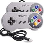 2 Pack USB Controller for SNES Retro Gaming, miadore USB Classic Gamepad Joypad Gamestick for Windows PC MAC Linux Raspberry Pi 3