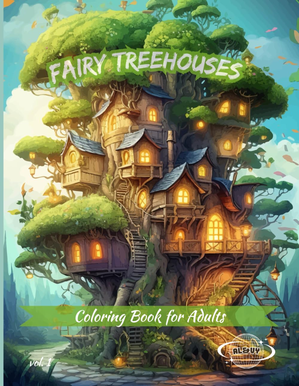 Fairy Tree Houses Coloring Book: A Coloring Book for Adults with Amazing Landscapes with Tree Houses. (Fairy Book)