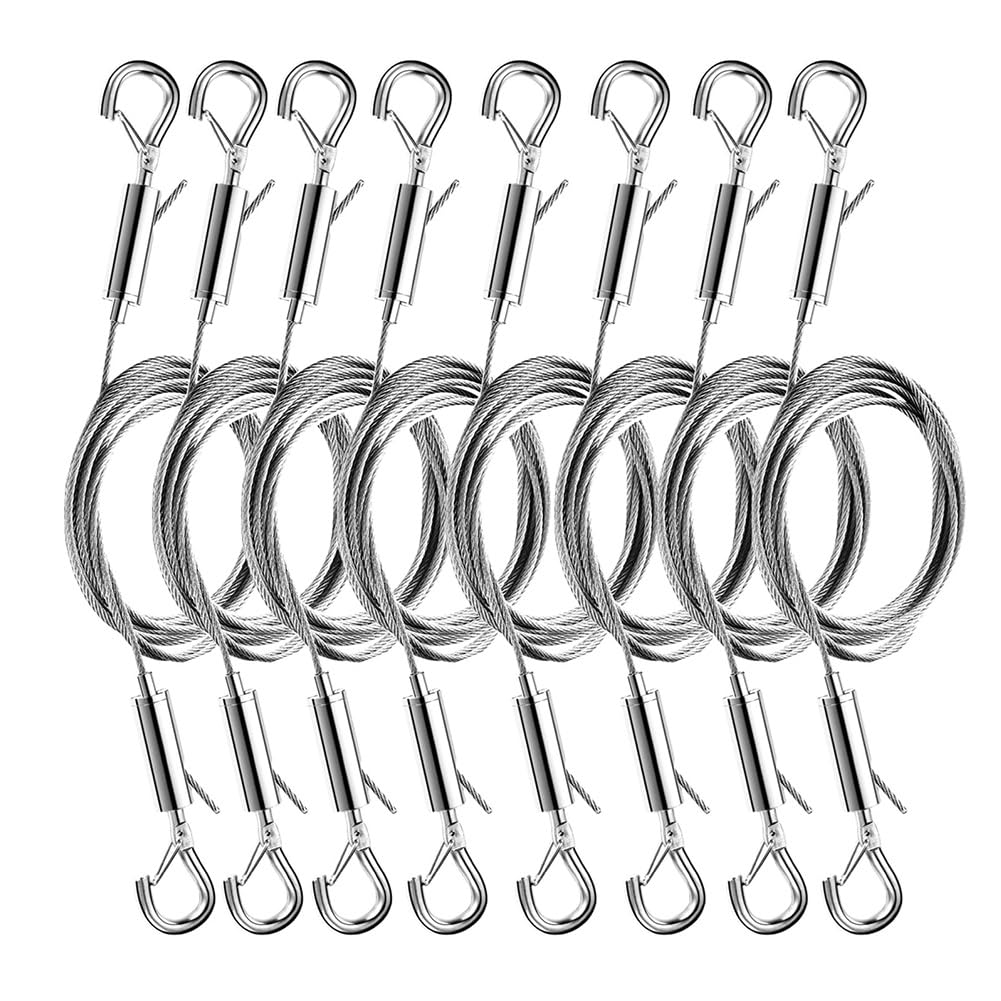 Kit suspension tableau réglable anti chute câble acier 8 pcs