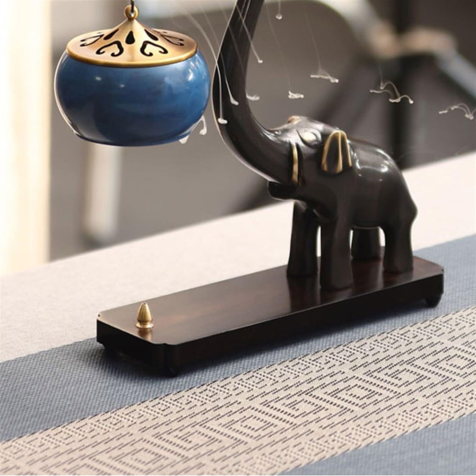 Recogedor de Cenizas Quemador de Incienso Colgante Cobre, Quemador reflujo, Soporte en Forma Elefante, colección Regalos Decorativo
