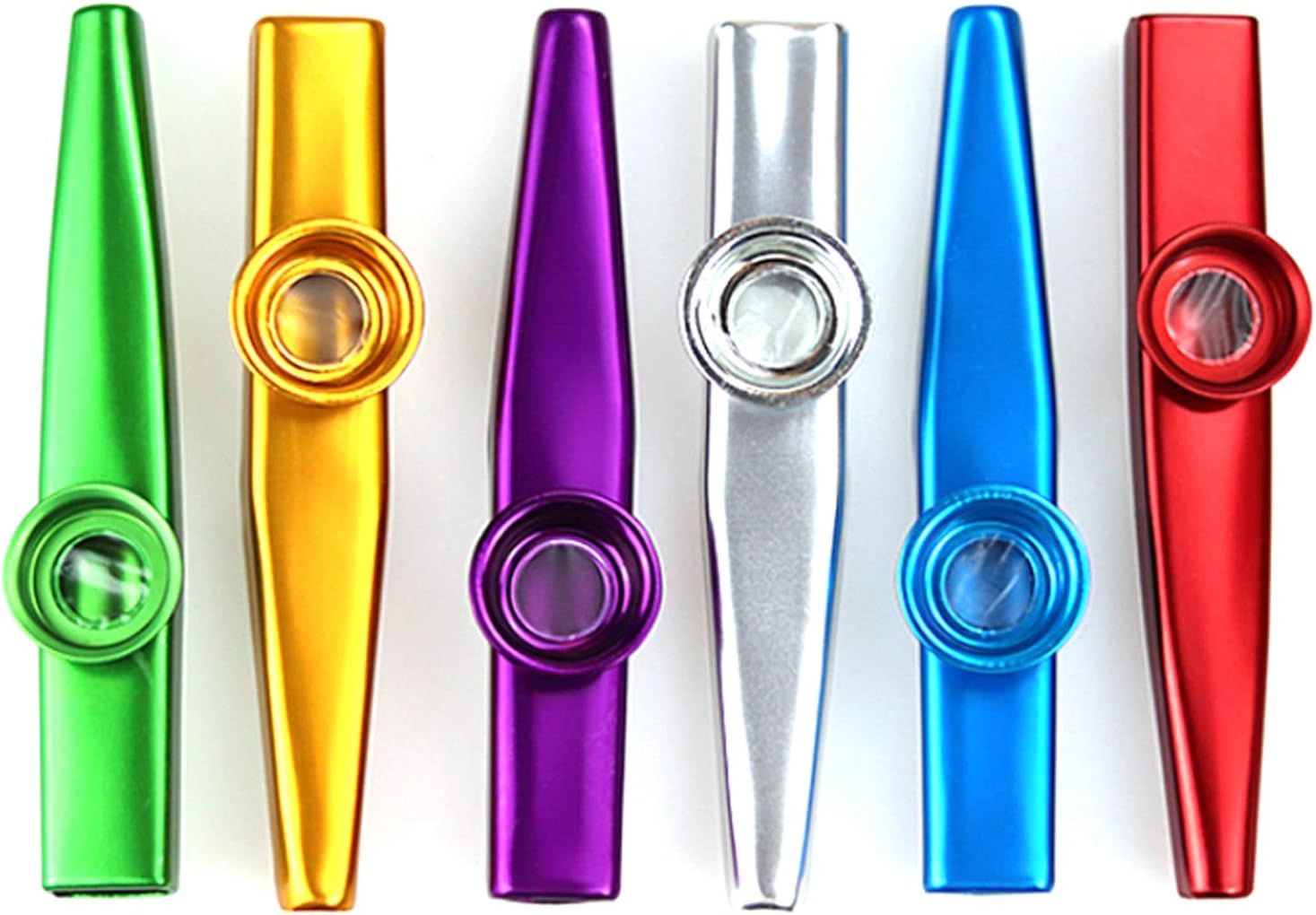 Acylulu 6PCS Metal Kazoo Flutes Musical Instruments Toy for Adults with 12Pieces Kazoo Diaphragms Companion with Ukulele Violin Guitar Piano