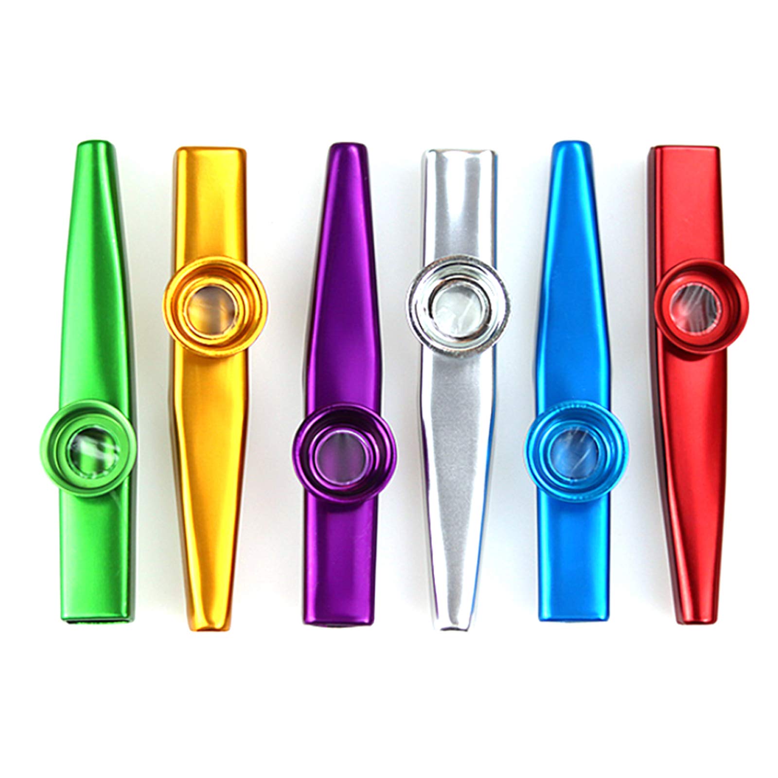 Acylulu 6PCS Metal Kazoo Flutes Musical Instruments Toy for Adults with 12Pieces Kazoo Diaphragms Companion with Ukulele Violin Guitar Piano
