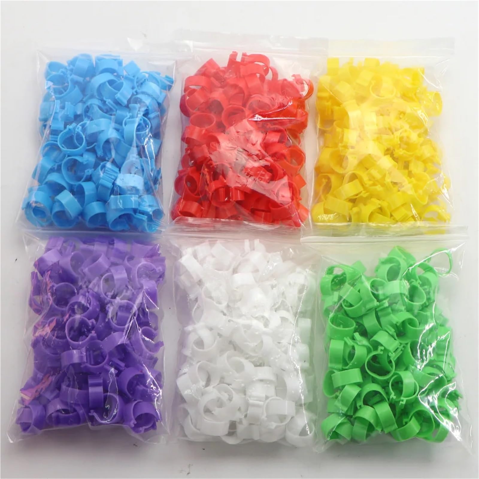 Anelli per Galline 100 pezzi 6 colori anelli for zampe di pollo, anatra, oca, strumento identificazione animali, etichetta vuota, fibbie, fascia a clip, 16/18/20/25,0 mm(Color 04,25.0mm)