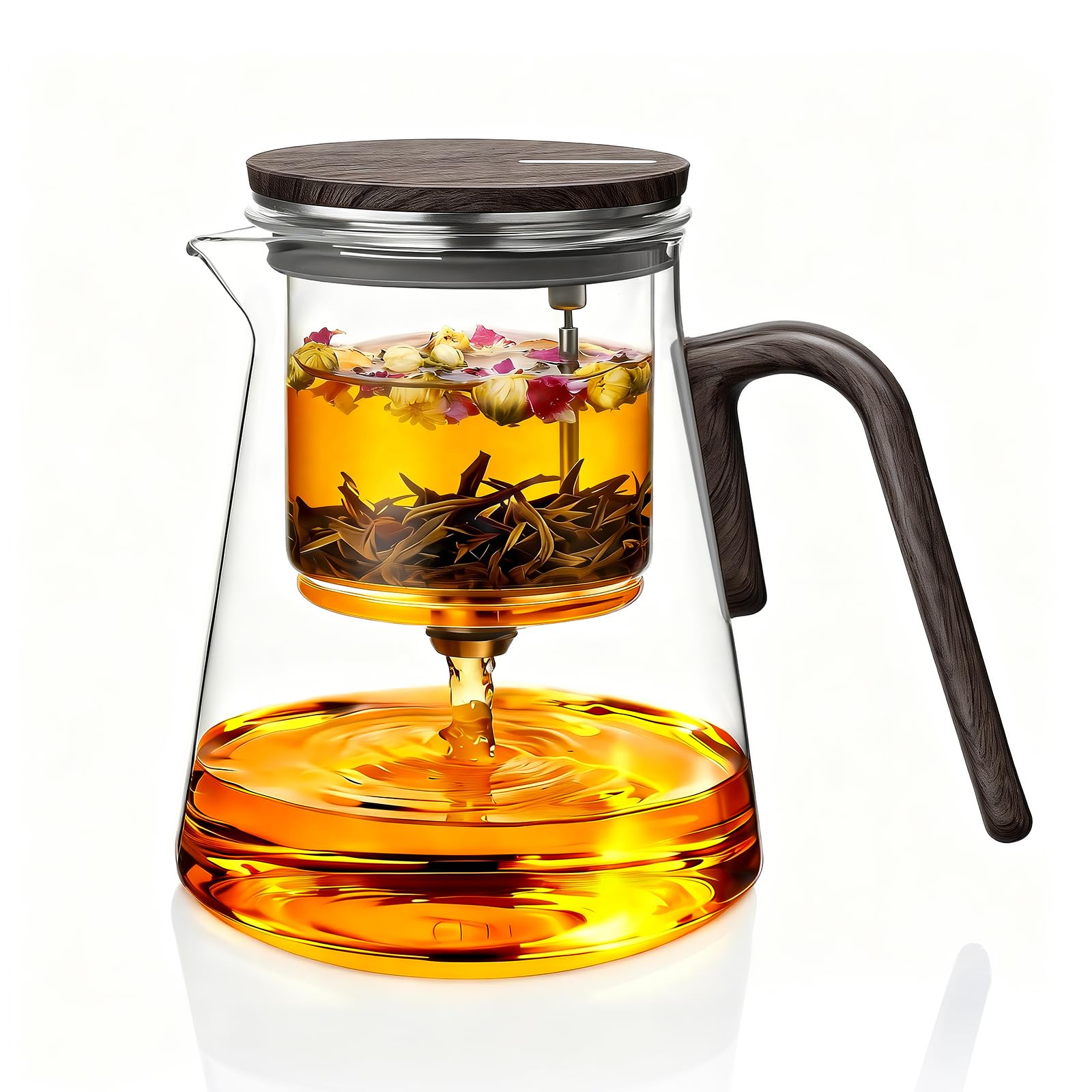 ZENS Magnetic Tea Infuser Pot, 800ml Magic Glass Tea Pot Infusers for Loose Tea with Magnetic Lid for Mess-Free Herbal Tea Diffusers, Enchanted Teapot for Tea Lovers Gifts