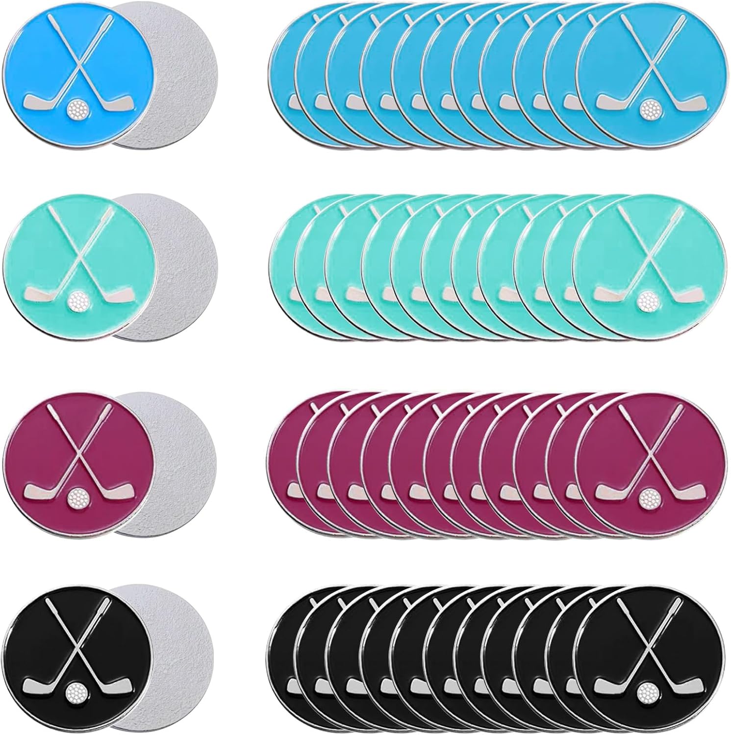 48 PCS Golf Ball Markers, Assorted Patterns – Golf Accessories for Hat Clips & Divot Tools | Gift & Partner Accessories Set for Men, Women, Golfer