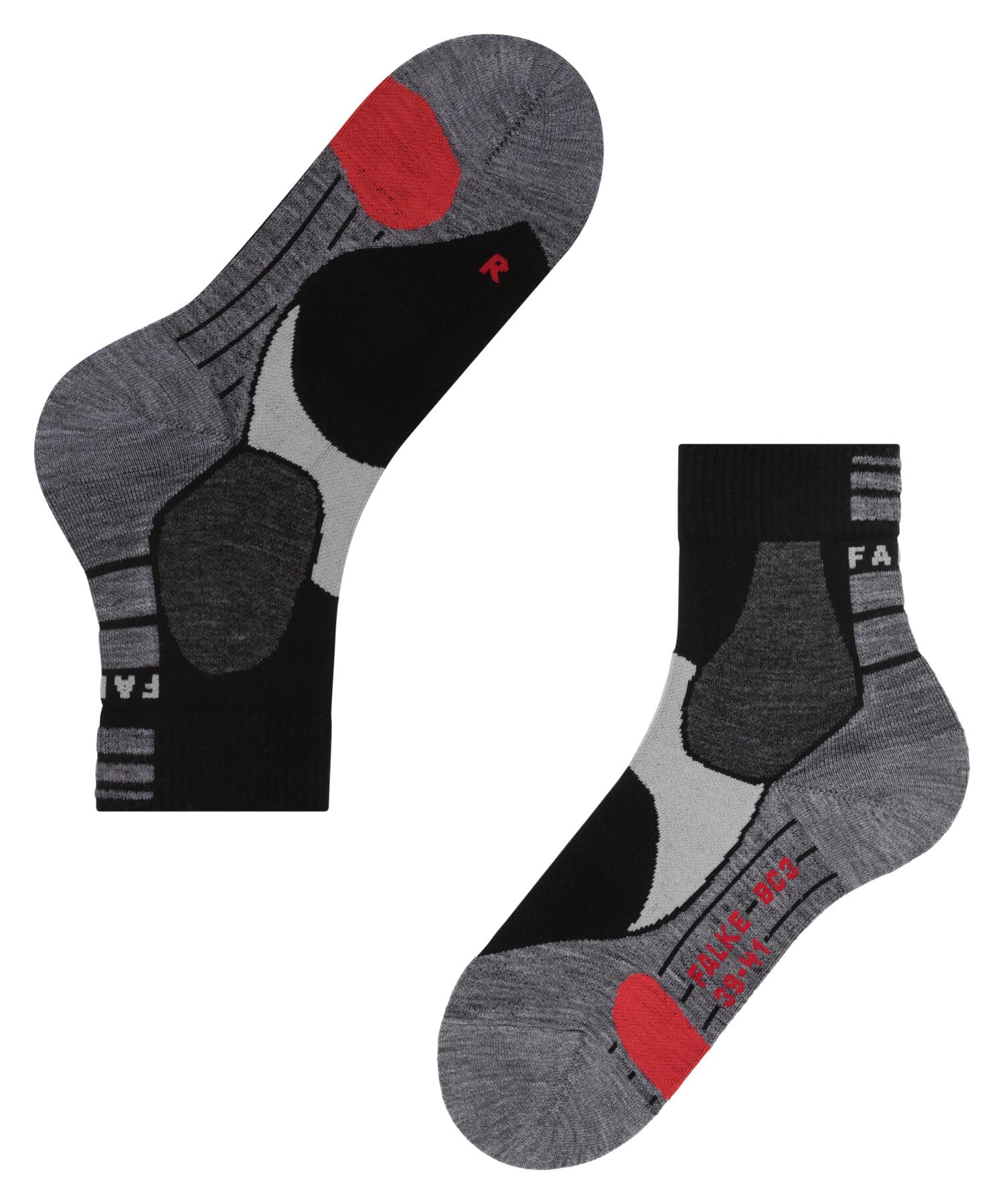 FALKE BC3 Comfort U SSO coton fil fonctionnel anti-ampoule 1 paire, Chaussettes de cyclisme Mixte, Noir (Black-Mix 3010), 37-38