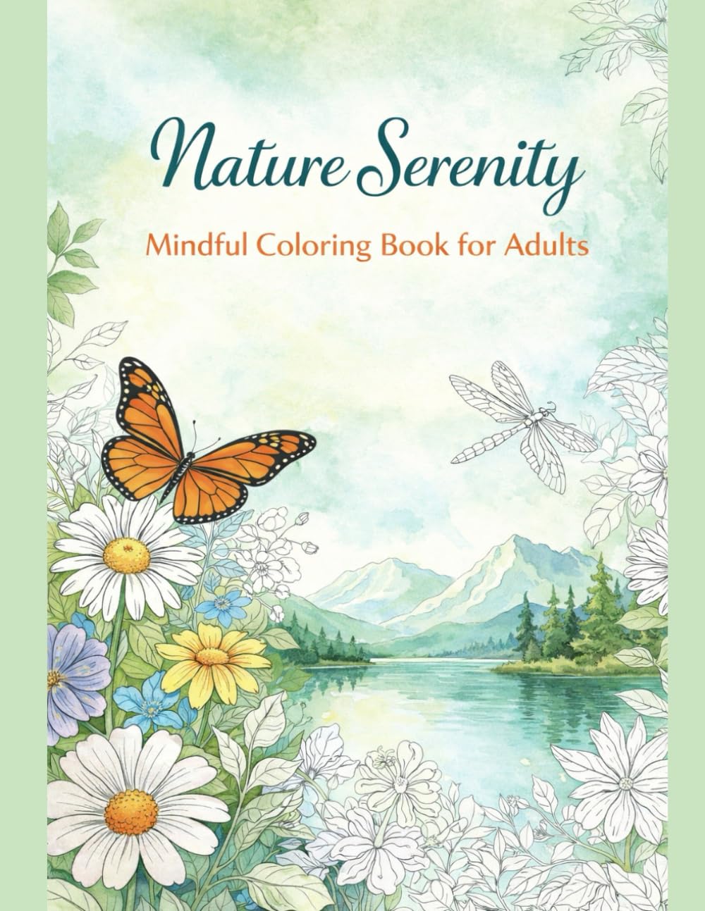 Nature Serenity: Mindful Coloring Book for Adults: Relaxing Nature Designs for Stress Relief