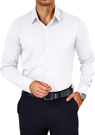 Amazon.com: COOFANDY Men's Stretch Wrinkle Free Dress Shirts Formal
