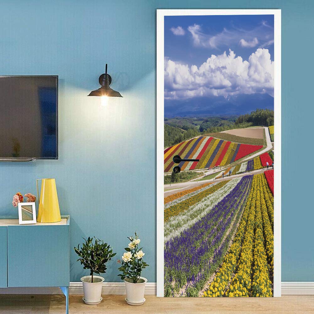 Sticker de porte trompe l'oeil cache imperfections amovible 88x200