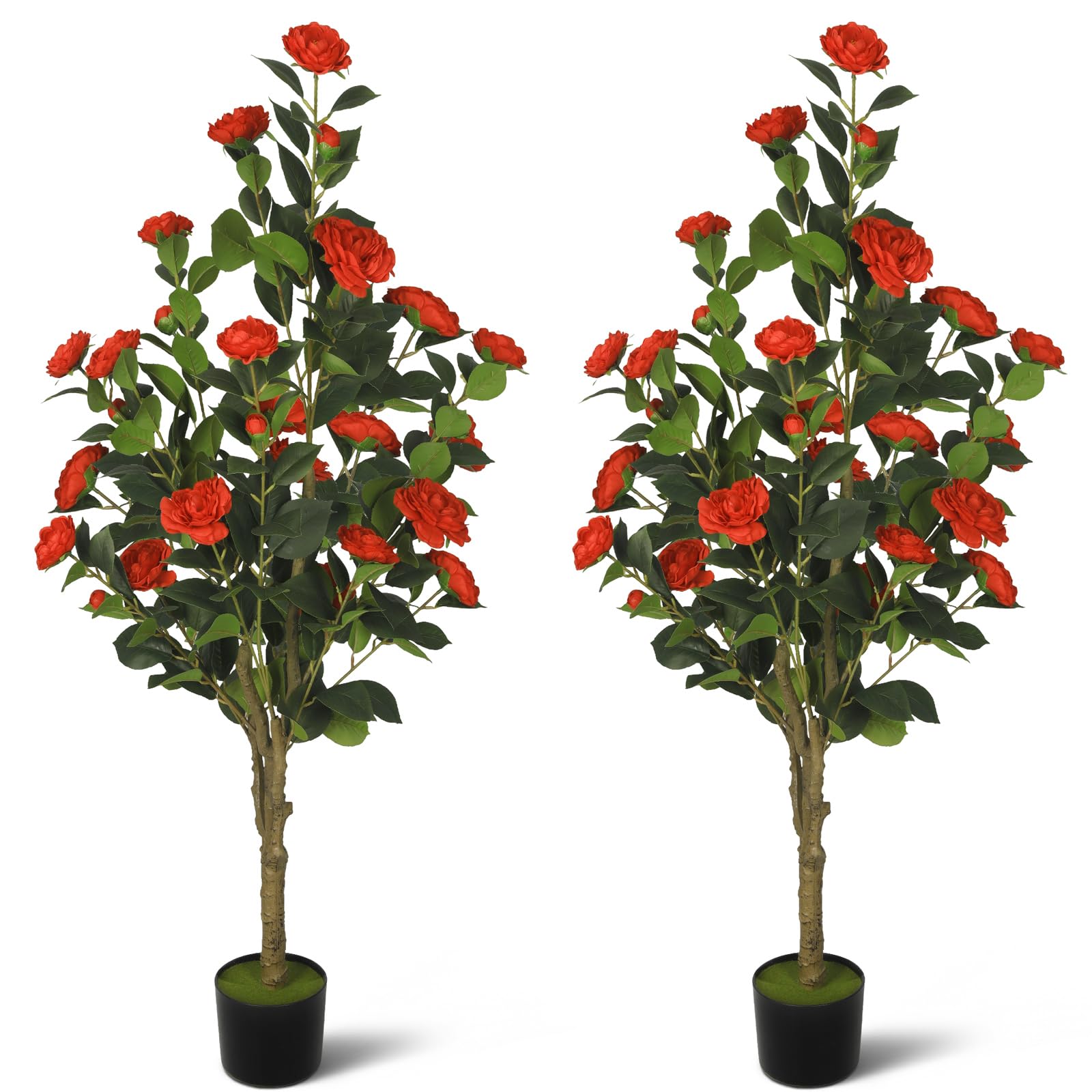 TIMBERHIDE 2-Pack 4FT Artificial Camellia Tree