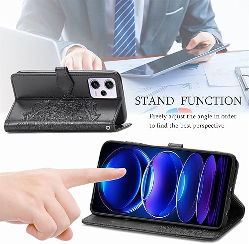 Miniatura 4 de Redmi Note 12 Pro 5G - Funda de piel tipo cartera con cierre magnético a prueba de golpes con ranuras para tarjetas y soporte para Redmi Note 12 Pro