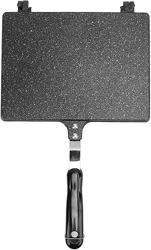 WALFRONT Stovetop Toasted Sandwiches Maker, Non Stick Grilled Panini Maker, Aluminum Alloy for Waffles, Breakfast, for Home Kitchen and Camping