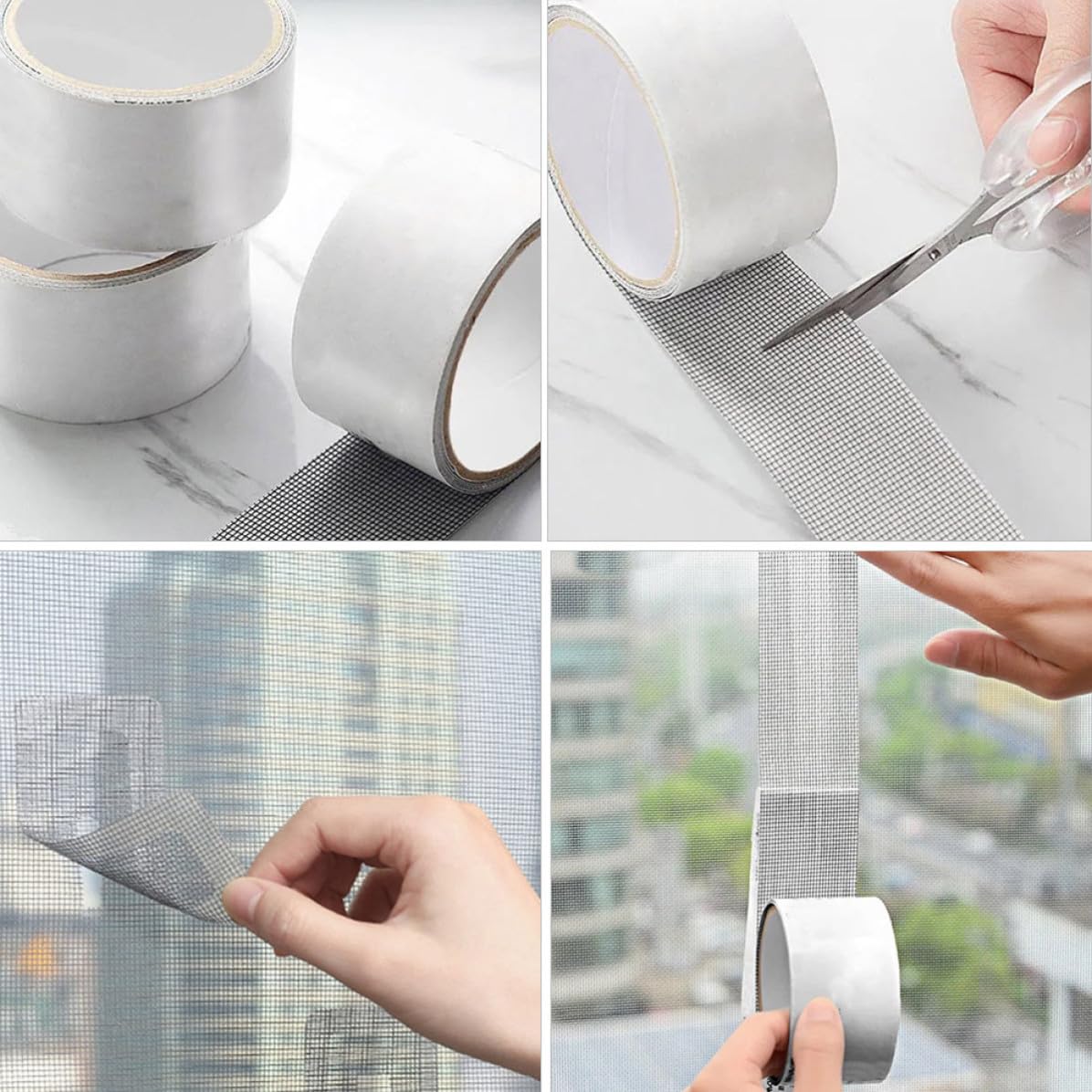 2 Rolls Screen Window Repair Tapes with Back Glue Surface Impermeable, Plastic Material, Cost Saving, for Camping Tarps and Patio Door Net Repair