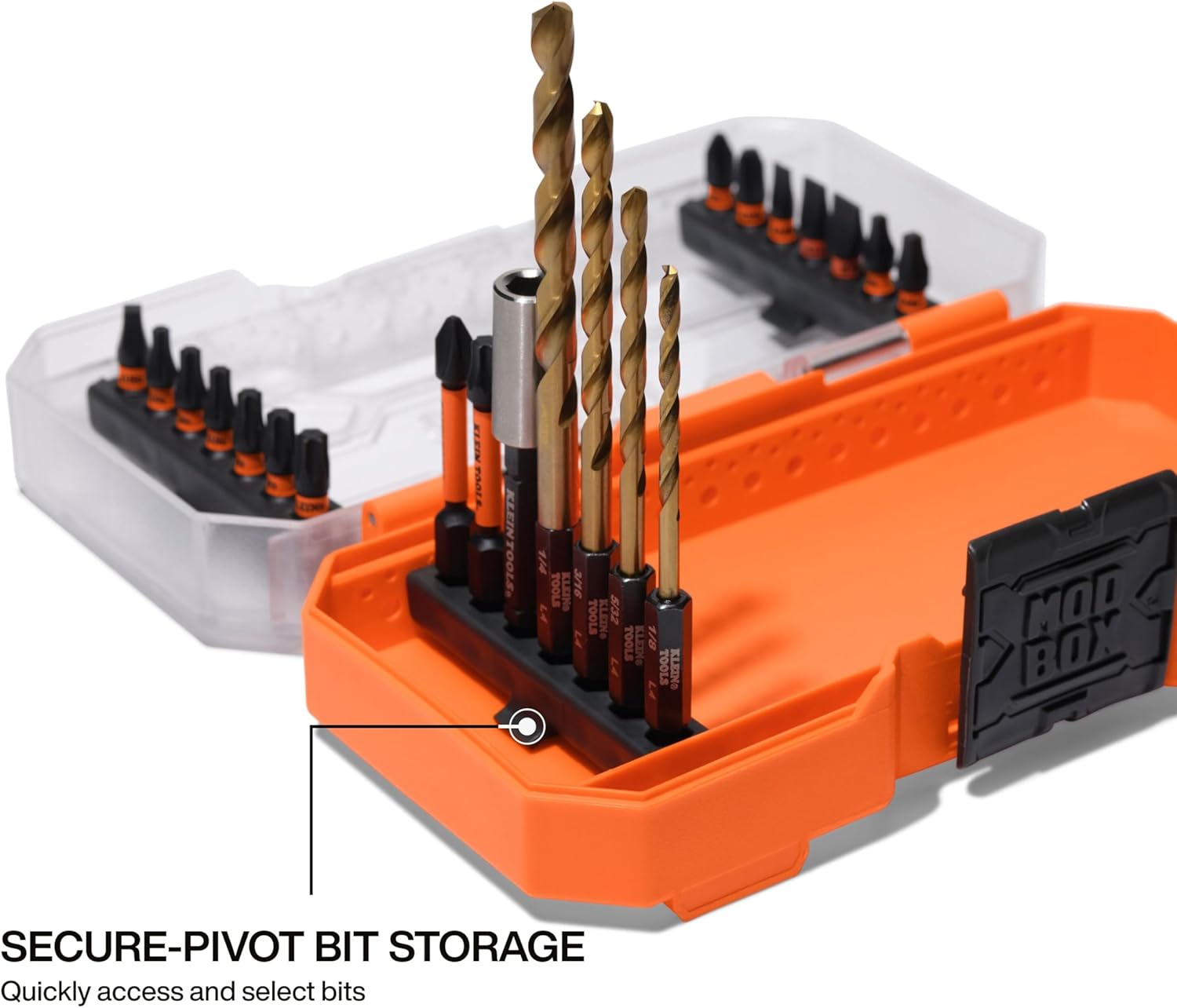 Klein Tools 33811B Drill and Driver Bit Set, 21-Piece, Impact Driver Set, Titanium Coated Drill Bits, Precision Machined, MODbox Compatible Storage Case, Tool Kit - Image 6