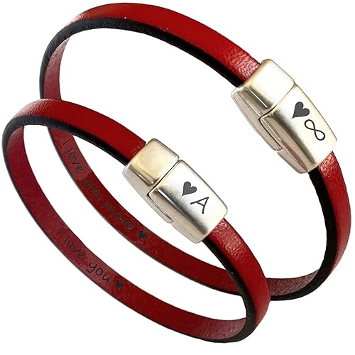 Handmade Matching Bracelets for Couple Personalized Valentines Day Gift -