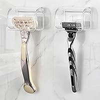 Vista 14 de LUEXBOX 2 soportes acrílicos de afeitar para pared de ducha, autoadhesivo, impermeable, para baño, compatible con Fusion 5 Proglide, Mach 3 Classic