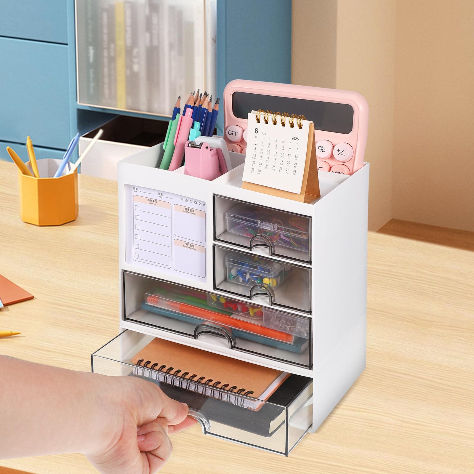 BESPORTBLE Caja de Almacenamiento de Plástico para Escritorio de Oficina con Múltiples Cajones y Diseño Moderno para Uso Versátil y Acceso Rápido en Oficina o Escuela