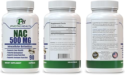 Miniatura 4 de Trebinase NAC (N-acetil cisteína) 500 mg - 90 Cápsulas