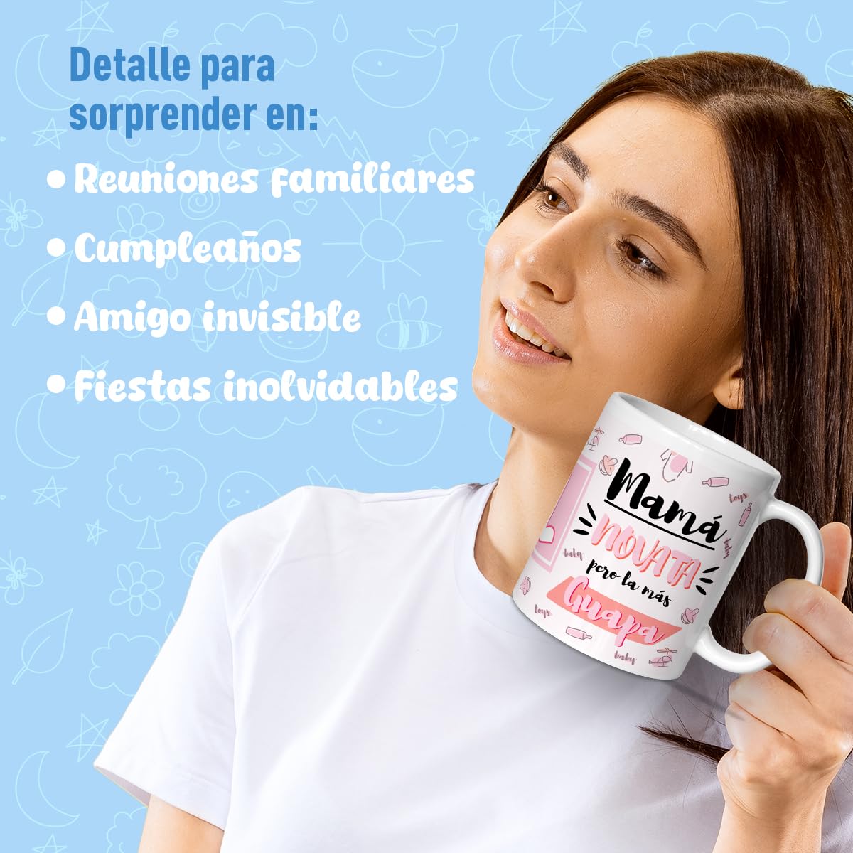 Taza Mamá Primeriza – Regalo Original para Futuras Mamás y Día de la Madre – Detalle Emotivo para Embarazadas – Mama Novato - taza futura mama — view 4