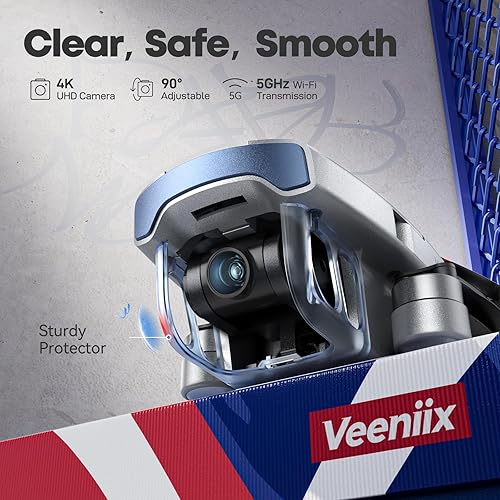 Miniatura 2 de V11MINI Drones con cámara para adultos 4K, menos de 8.78 oz, tiempo de vuelo de 60 minutos con 2 baterías, transmisión de 5 GHz, retorno automático