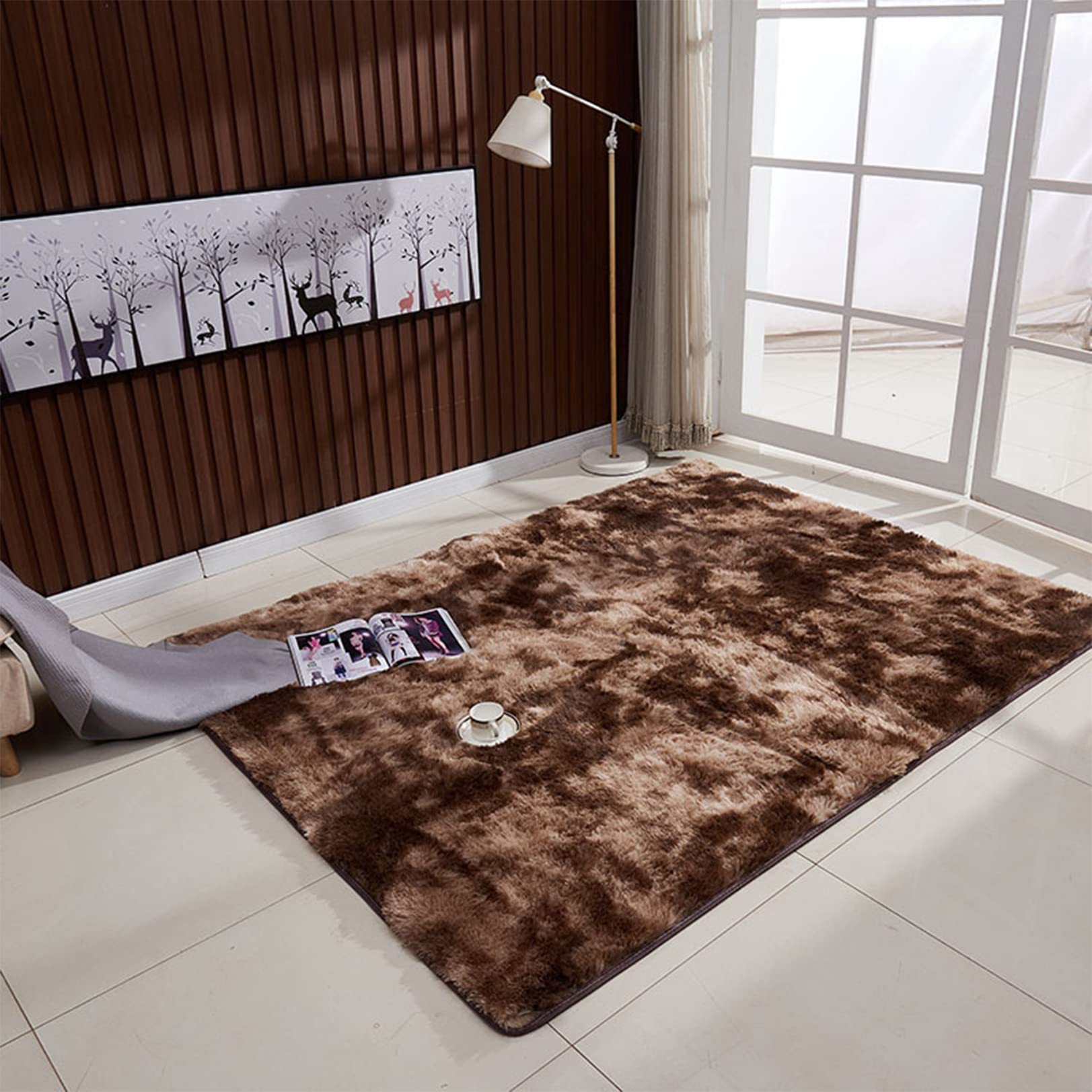 Nowoczesny antypoślizgowy dywan 180 x 240 cm - stylowy brązowy dywan do salonu, sypialni i jadalni - idealne rozwiązanie do dekoracji domu dla wygody i elegancji