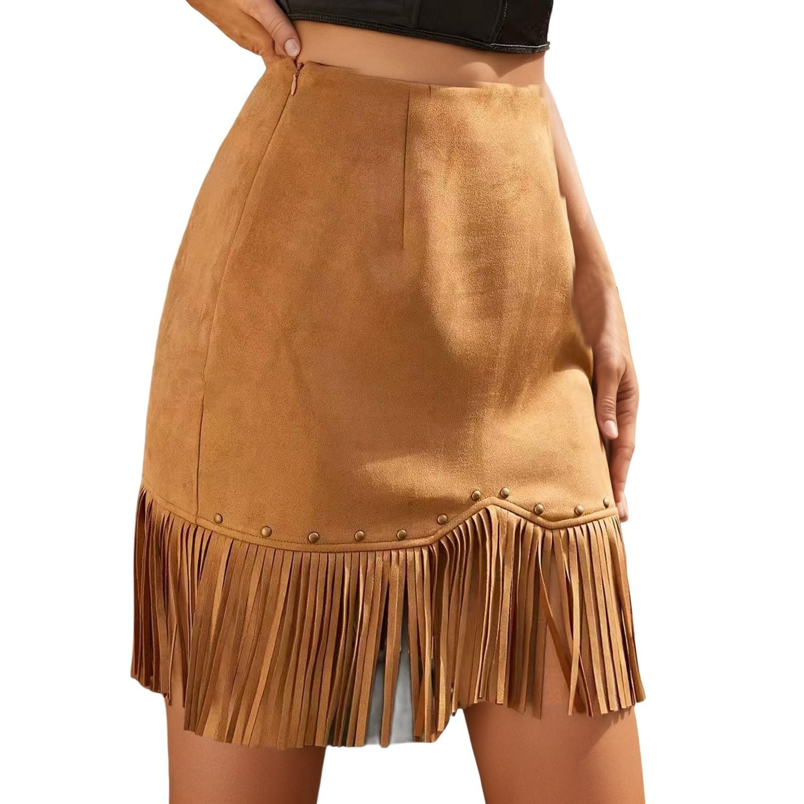 Falda con flecos de ajuste favorecedor para estilizar el look diario 7