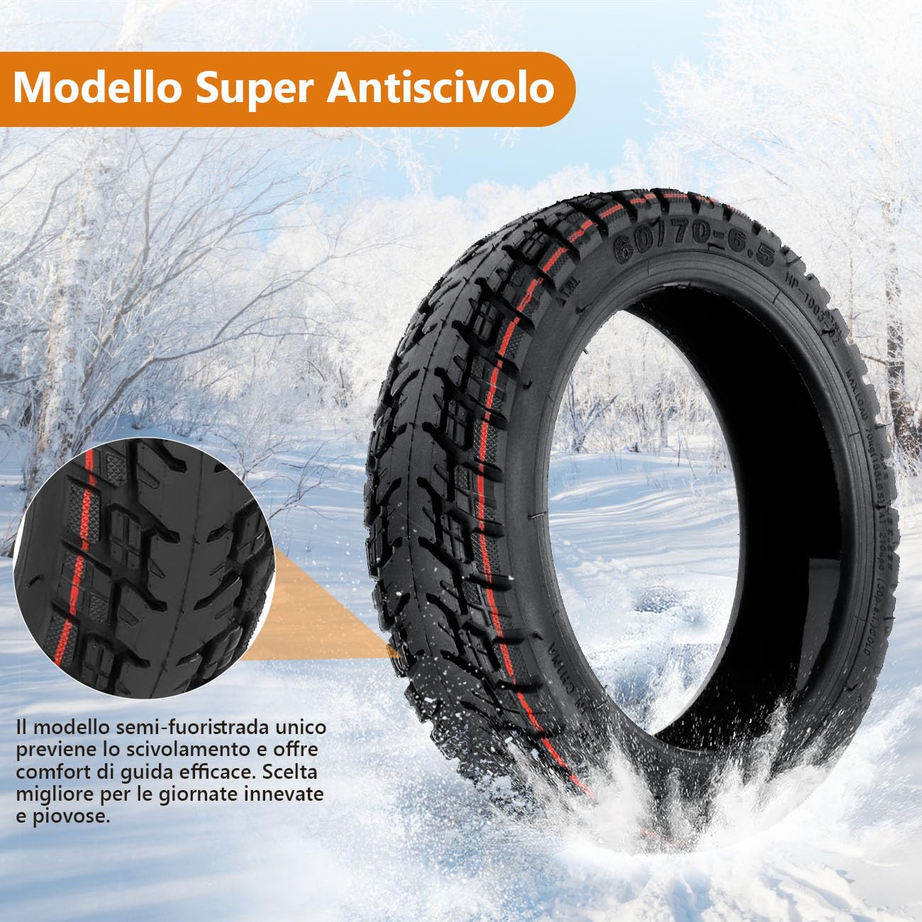 60/70-6.5 Ruote Tubeless per Segway Ninebot Max G30 Scooter Ruota di Scorta Fuoristrada Autoriparante Addensata Antideflagrante Durevole e Sicura (2 Pcs)