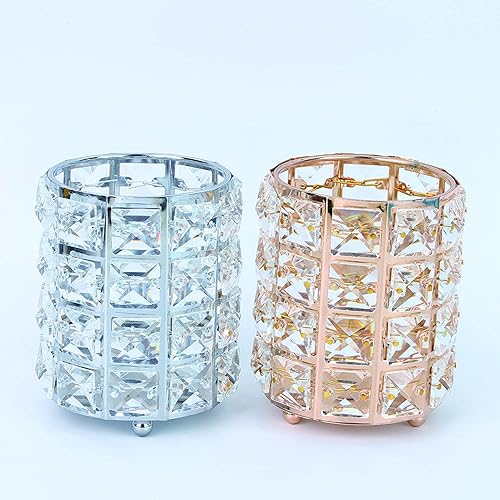 Miniatura 6 de LUGUNU - Organizador de brochas de maquillaje, decoración de tocador de cristal, caja de almacenamiento de brochas de peine personalizada para