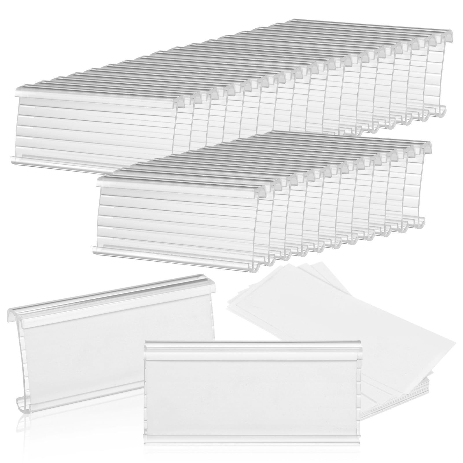 Veemoon Lot de 100 porte-étiquettes transparents en plastique pour