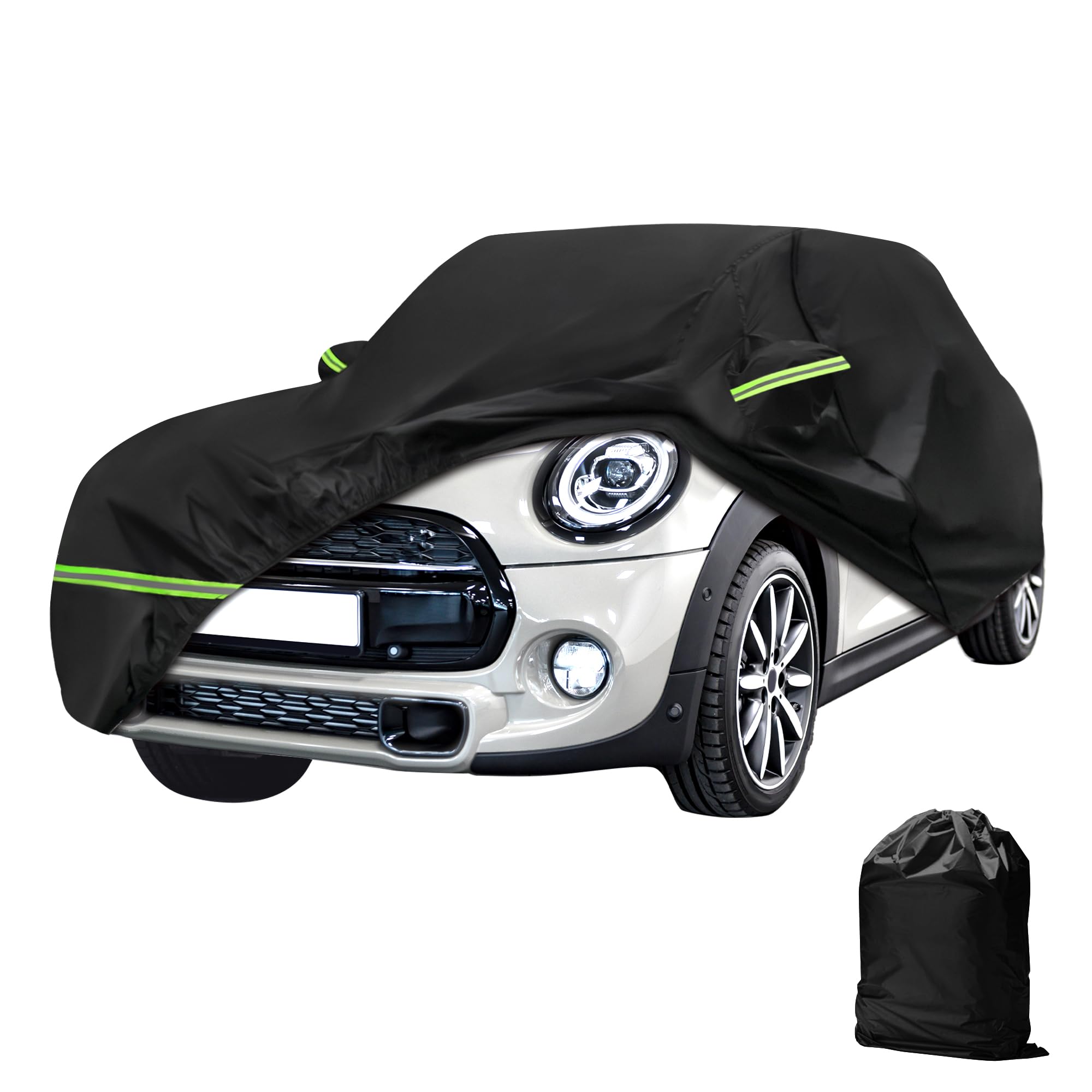 Photo 1 of MAITUYU Car Cover for Mini Cooper/Cooper S/Hardtop/Convertible 2-Door 2002-2024 2025 Waterproof All Weather Full Car Covers with Door Zipper & Windproof Bands for Snow Rain Dust Hail Protection Black